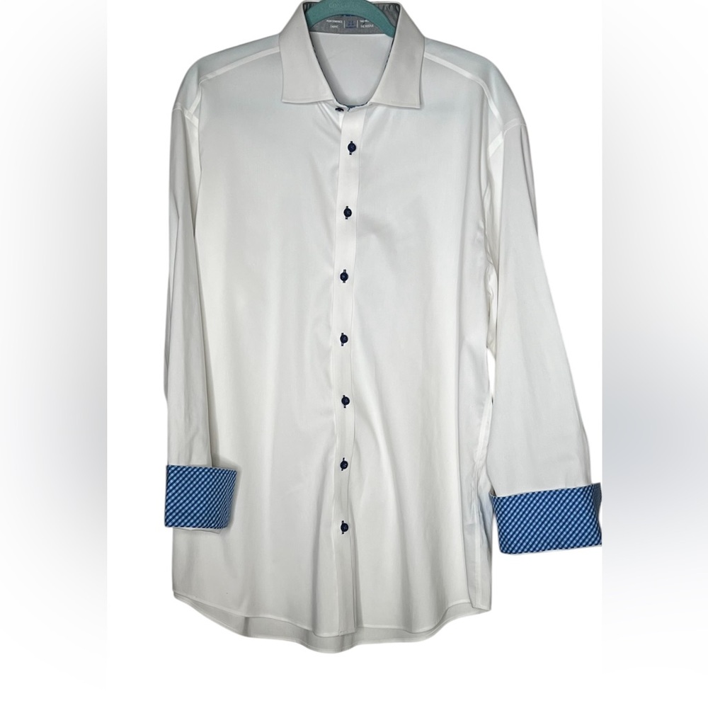 Twillory Performance Fabric Tailored Fit Mens 17.5
34-35 white/blue plaid